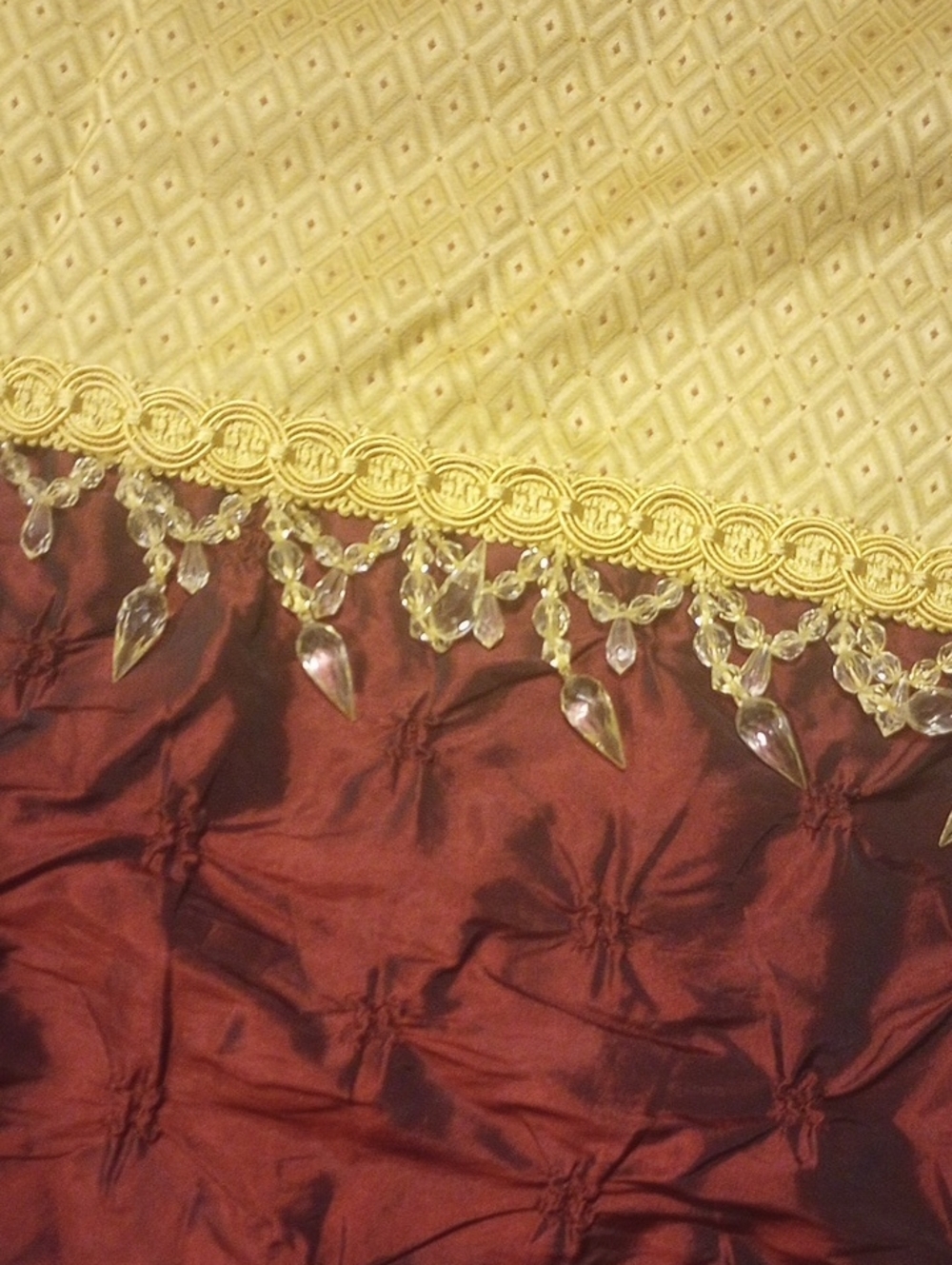 Rich Burgundy and Gold Drapery (This Listing Is For 1 Large Window Only) - Picture 14 of 16